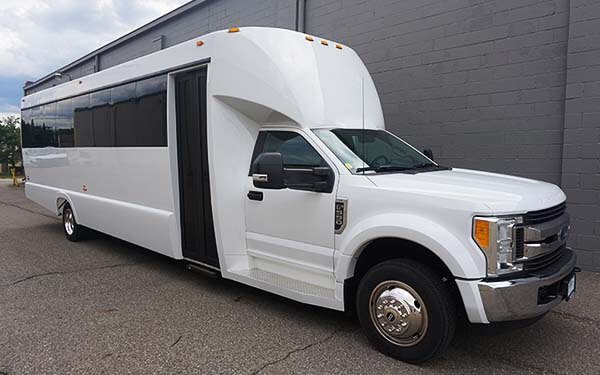 white limo bus